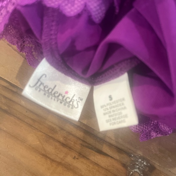 Y2K Lacey Babydoll Cami Tank Pajama Size L Purple Stretch Feminine Dainty - Picture 5 of 5